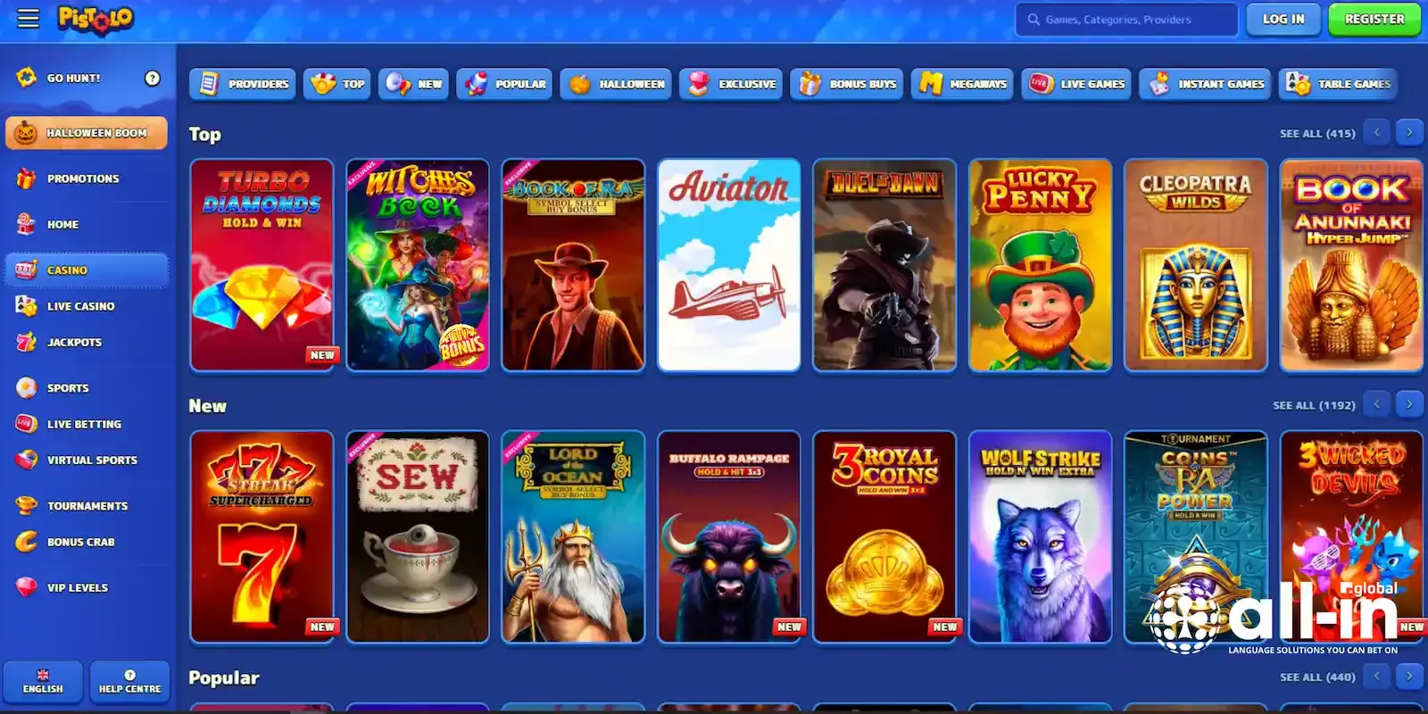 Pistolo ingyenes pörgetések